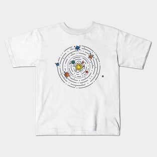 Solar System Planetary Chart Design Kids T-Shirt